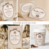 ラブ イズ ブリューミング ギンガム コーヒー ブライダル シャワー サンキューカード