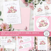 Floral Tea Bridal Shower ラウンドシール