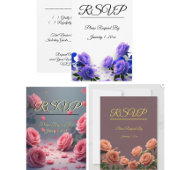 Love is in Bloom Pink Roses Elegant Wedding ゲストブック