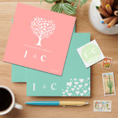 愛はツリーのミニマリストの結婚中 招待状