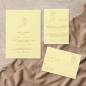 Lovely Modern Butter Yellow Wedding Details エンクロージャーカード (この独立クリエイターのコレクションをカスタマイズ。)