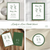 Lucky in Love Shamrock Horseshoe Bridal Shower  ワインラベル