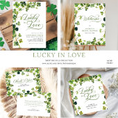 Lucky in Love Green Shamrock Bridal Shower 招待状