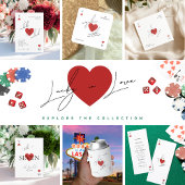 Stylish Script Heart Casino Vegas Wedding Favor トートバッグ
