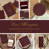 Burgundy Wedding Welcome Letter & Itinerary Card 招待状