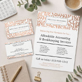 Luxury Rose Gold Bookkeeper Business Card 名刺