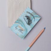 Luxurious Teal Gold Marble Lash Extension Qr Code キーホルダー