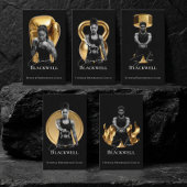 Luxury Black Gold Personal Trainer Fitness Photo  名刺