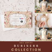 Luxury Floral Nail Artist Business エプロン