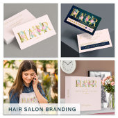 ヘアスタイリストの名前とタイポグラフィロゴのヘアサロン スタンダードエプロン