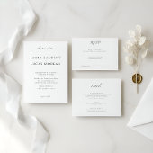 Minimal Modern Luxury Black & White Wedding Design 招待状