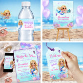Mermaid Birthday - Under the Sea Splish Splash 招待状