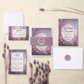 魔法のラベンダーフェアリー結婚ライト エンクロージャーカード (この独立クリエイターのコレクションをカスタマイズ。)