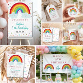Personalized Rainbow Birthday Thank You Card Cute  サンキューカード
