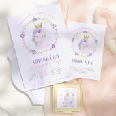 Magical Unicorn Princess | ピンクとゴールドの誕生日 招待状
