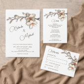 3D Magnolia Flowers White Details エンクロージャーカード (この独立クリエイターのコレクションをカスタマイズ。)