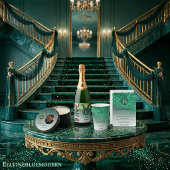 写真と落下グリーングリッターSweet sixteen 招待状