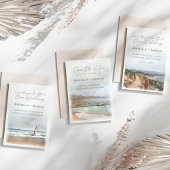 マリブ |カリフォルニア海トレイル水結婚色の 招待状