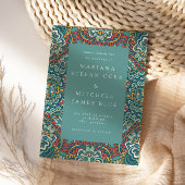 ロマンチック幾何学曼荼羅ソフトブルー灰色と赤 ペーパープレート