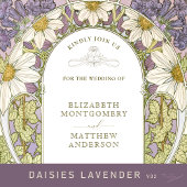 ラベンダーマルゲライトデイジー結婚ズアールヌーボー 招待状