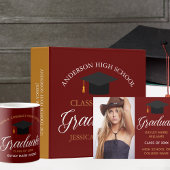 マルーンパーソナライズされた卒業2025年 缶バッジ