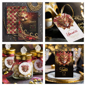 仮装マスクSweet sixteen赤金ゴールドID1032 フェイバーボックス