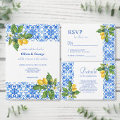 青地中海の瓦とレ結婚モン 出欠カード (この独立クリエイターのコレクションをカスタマイズ。)