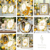 Luxury Mediterranean Lemons & Flowers Wedding ポスター