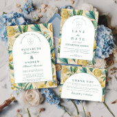 Mediterranean Lemon Garden Wedding 招待状