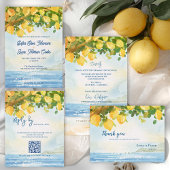 Mediterranean Coastal Monogram Wedding 招待状ベリーバンド