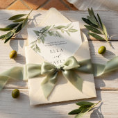 Olive Branch Wedding Invitation | Mediterranean  招待状