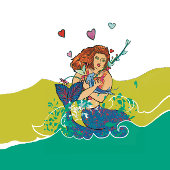 人魚とイルカの赤ちゃんの招待状 招待状