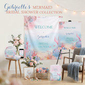 Mermaid Ocean Watercolor Dreamy Pink Bridal Shower 招待状