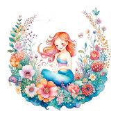 マーメイドベビーシャワーになるおばあちゃん 缶バッジ