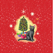 メリークリスマス猫 マグネット