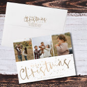 メリーモダンクリスマスフェイク金ゴールドと写真 アクセントクッション