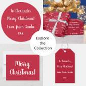 サンタさんからの赤いメリークリスマスラブパーソナライズされた シーズンカード