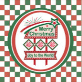 Merry Christmas Retro Marquee – Joy to the World ポーカーチップ