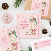 Country Merry Christmas Y'all Cowboy Boot シーズンカード