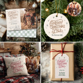 カウボーイクリスマスウェスタンメリークリスマスフォト クッション