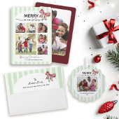思い出メリー写真コラージュ弓クリスマス ラッピングペーパー