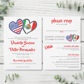 メキシコ系アメリカハートフラッ結婚ズ 招待状 (この独立クリエイターのコレクションをカスタマイズ。)