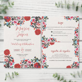 メキシコエレガントフローラカラフルフィエスタ結婚ス サンキューカード (この独立クリエイターのコレクションをカスタマイズ。)