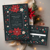 Mexican Rustic Elegant Christmas Red Wedding スクエアシール