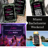 Miami Bachelorette Party Invitation Itinerary 招待状