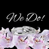 黒の背景にウェディングホワイトオーキッド - フォト - QRコード オールインワン招待状