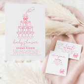 Baby Milk Bottle Champagne Tower Funny Baby Shower 招待状