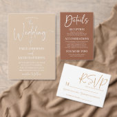 ベージュタンミニマルミニマル名前をカスタムする結婚ズ スタンダードランチョンナプキン (この独立クリエイターのコレクションをカスタマイズ。)