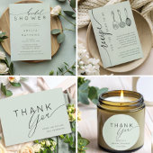 Boho Sage Green Bridal Shower ラウンドシール