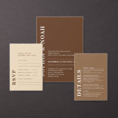 ダークミニマルモダントープのリハーサルエレガントディナー 招待状 (この独立クリエイターのコレクションをカスタマイズ。)